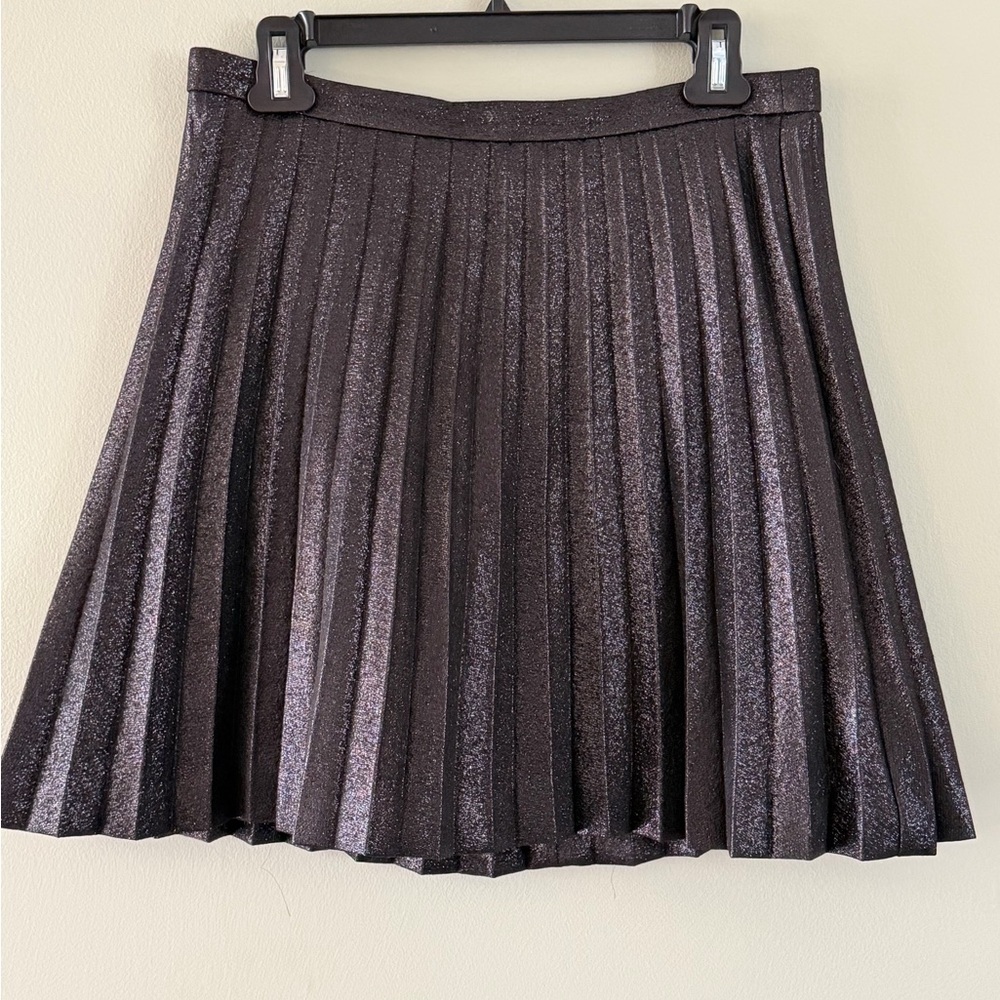 J. Crew Pleated Black Shimmer Skirt Holiday Evening Event Sparkle 8